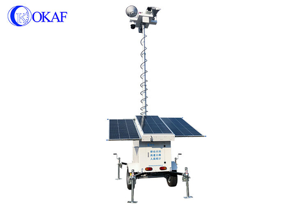 3 - 10m मोबाइल संतरी सुरक्षा ट्रेलर 1080P 4G GPS सीसीटीवी निगरानी टॉवर की गिनती करने वाले लोग