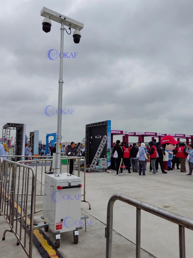 निर्माण स्थल निगरानी के लिए 4जी एआई कैमरा सौर ऊर्जा संचालित मोबाइल सुरक्षा कैबिनेट 2