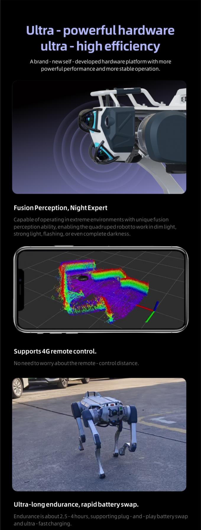 ओकेएएफ एआई निगरानी स्वायत्त सुरक्षा गश्ती रोबोट औद्योगिक गार्ड रोबोट कुत्ता स्मार्ट सुरक्षा चौगुना रोबोट 2
