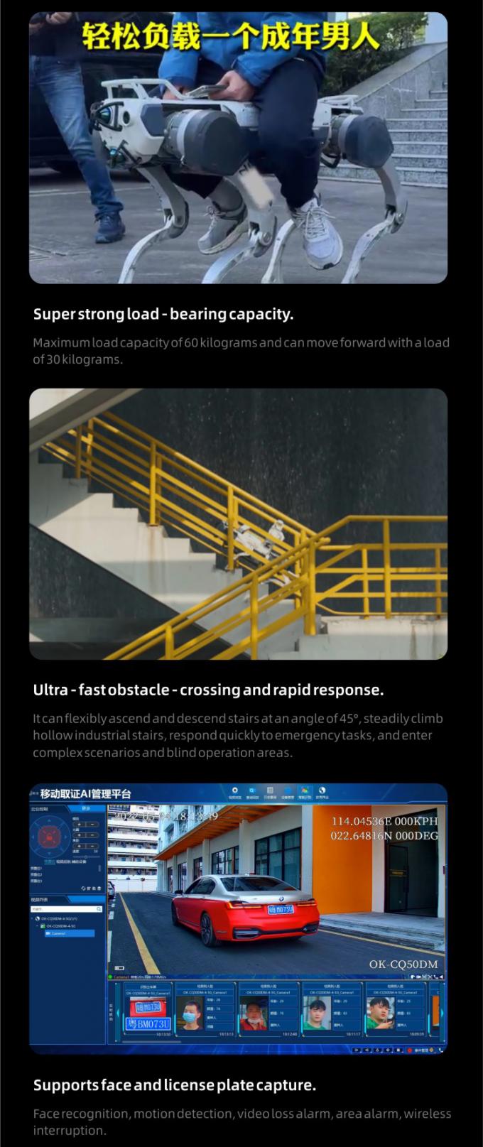 ओकेएएफ एआई निगरानी स्वायत्त सुरक्षा गश्ती रोबोट औद्योगिक गार्ड रोबोट कुत्ता स्मार्ट सुरक्षा चौगुना रोबोट 3