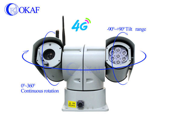 OKAF 4G एंटी शॉक वाहन छत PTZ आईपी कैमरा RS485 नियंत्रण